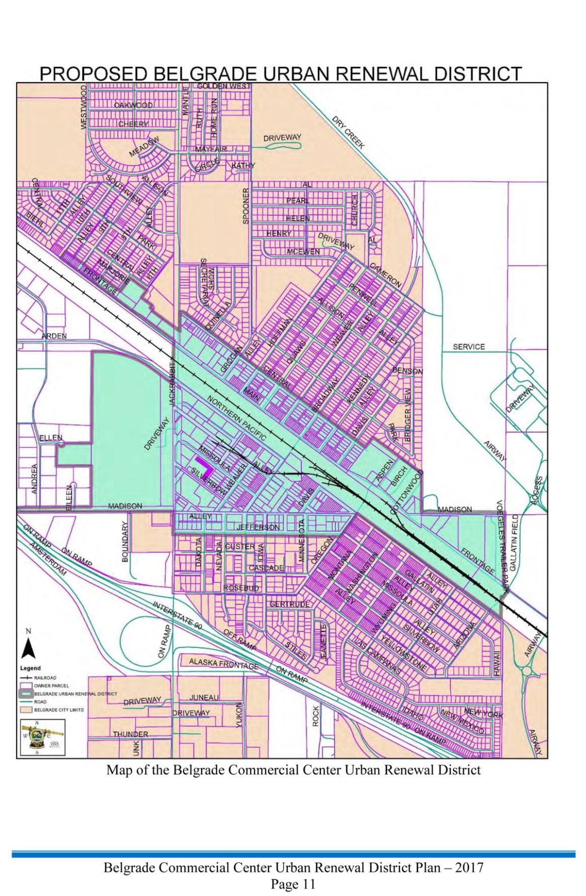 Proposed Belgrade Urban Renewal Map