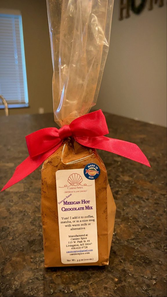 A package of Mexican hot chocolate mix from Camino Spice in Livingston