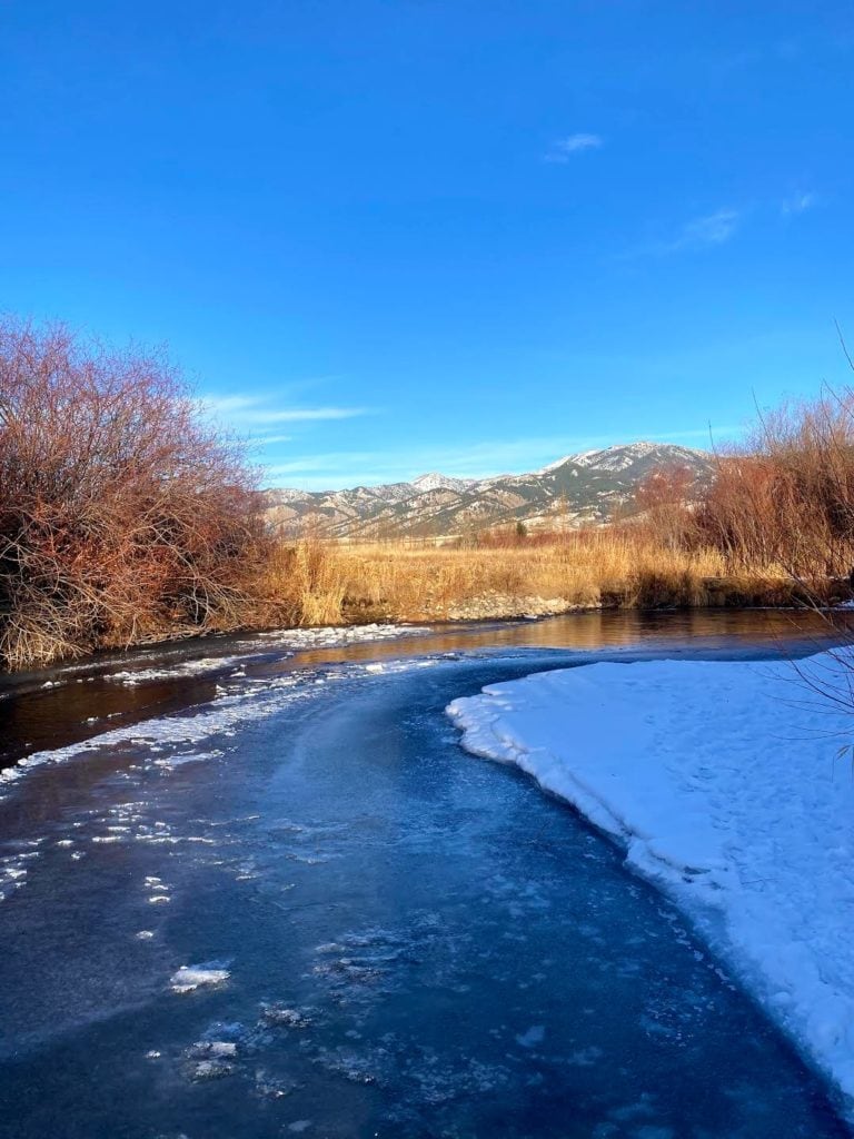 view from the Cherry Creek recreation area in Bozeman