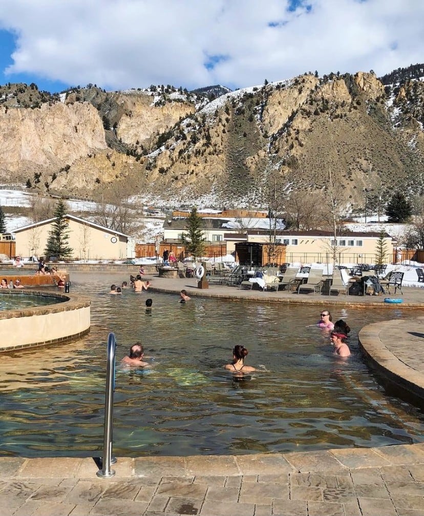 outdoor pool at Yellowstone hot springs