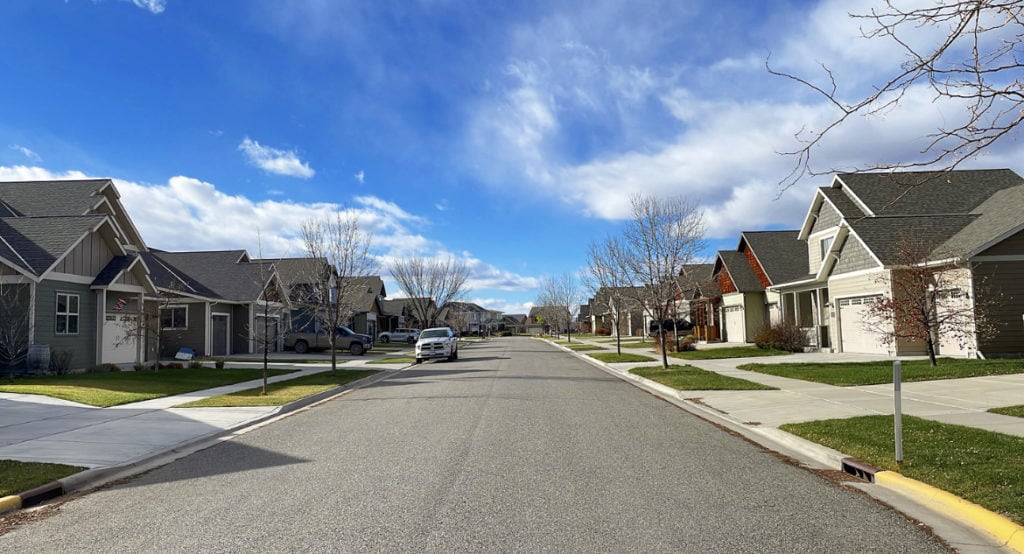 a residential street within the subdivision