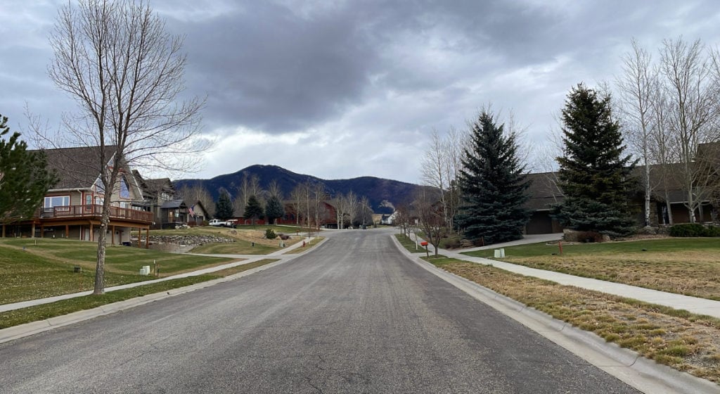 a residential street within the bridger creek subdivision