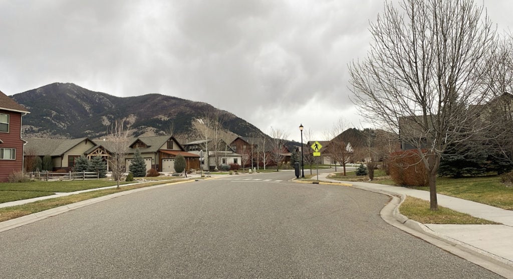 a residential street within the creekwood subdivision