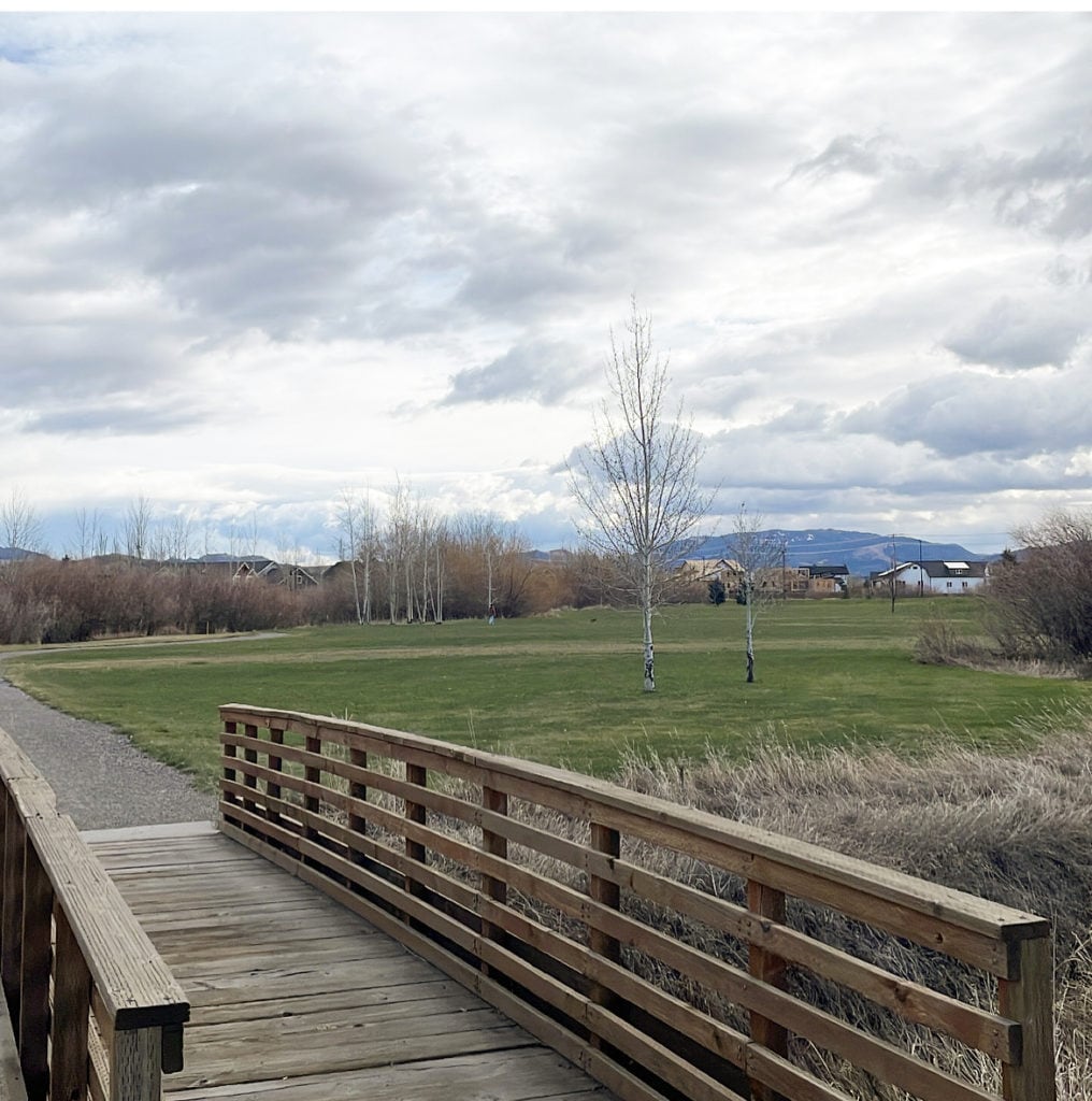 bridge across a neighborhood trail within the baxter meadows west subdivision