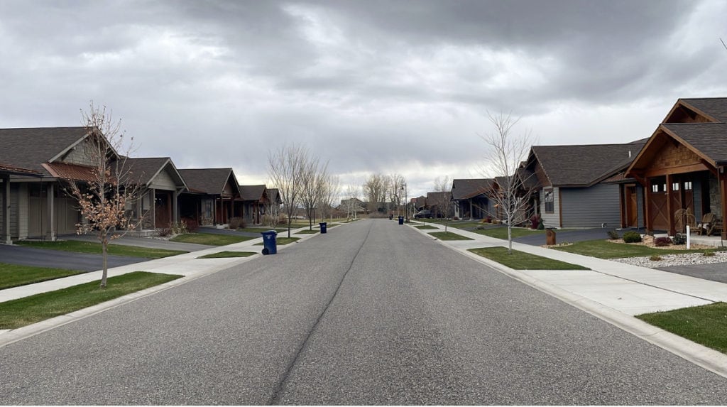 a residential street within the subdivision