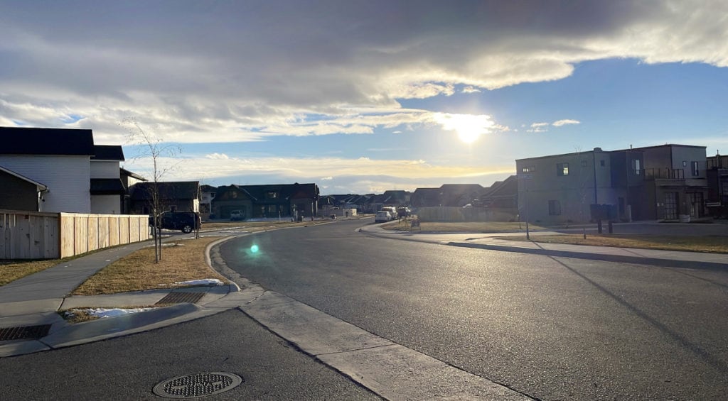 a residential street within the subdivision