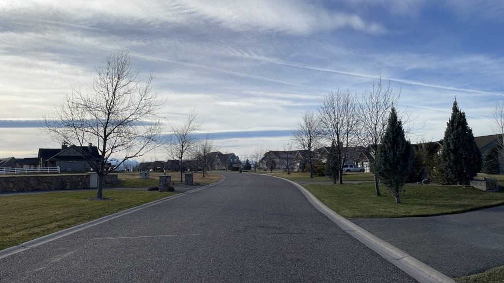 a residential street within the subdivision