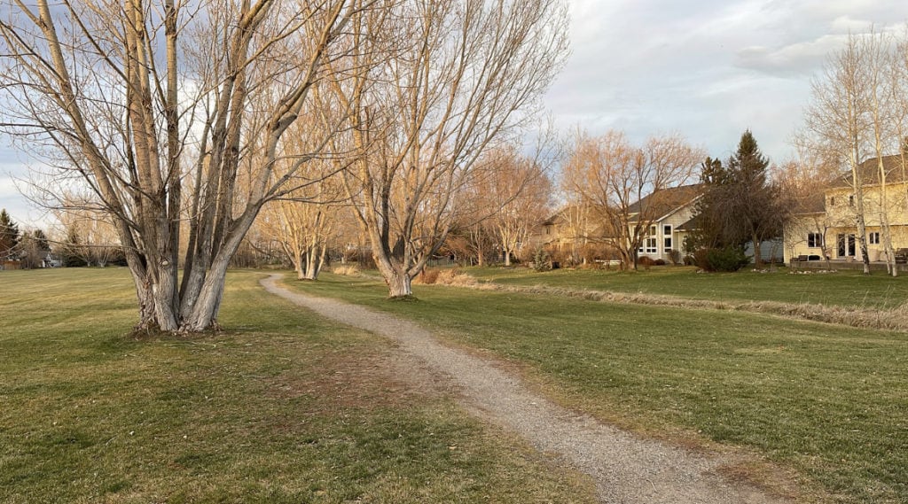 a neighborhood trail within the subdivision
