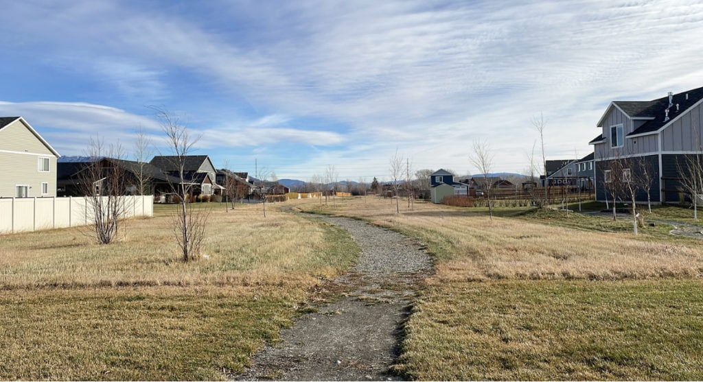 a neighborhood trail within the subdivision