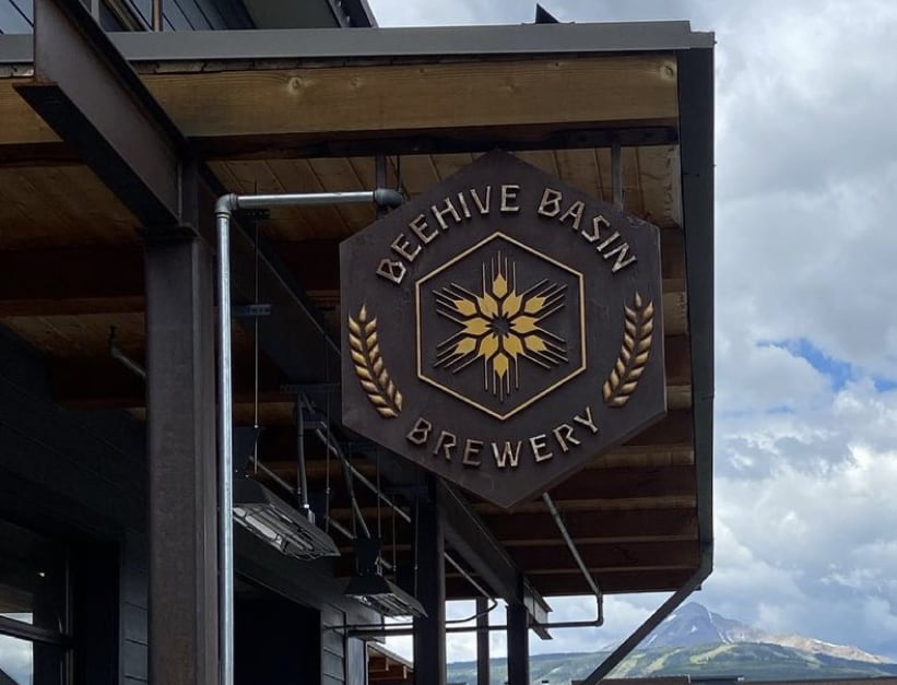 sign outside of beehive basin brewery
