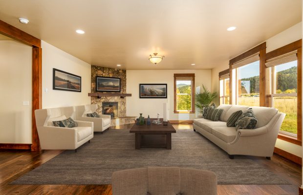 72 Hyalite Ranch Lane, virtually staged main living area