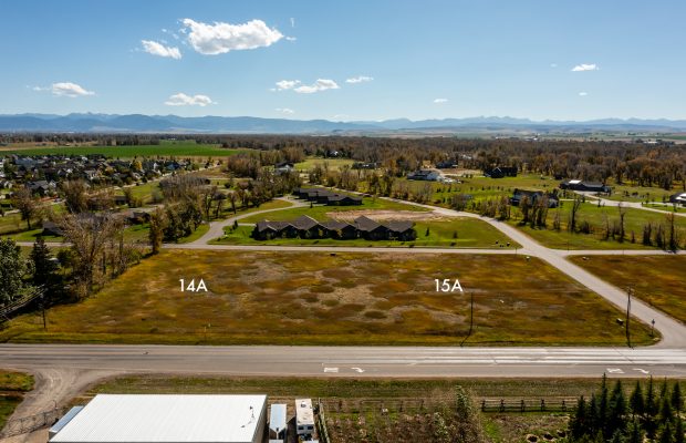 Three lots at Gallatin River Farm: aerial view of lots and surrounding area