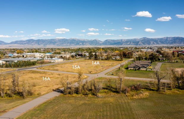 Three lots at Gallatin River Farm: aerial view of lots and surrounding area
