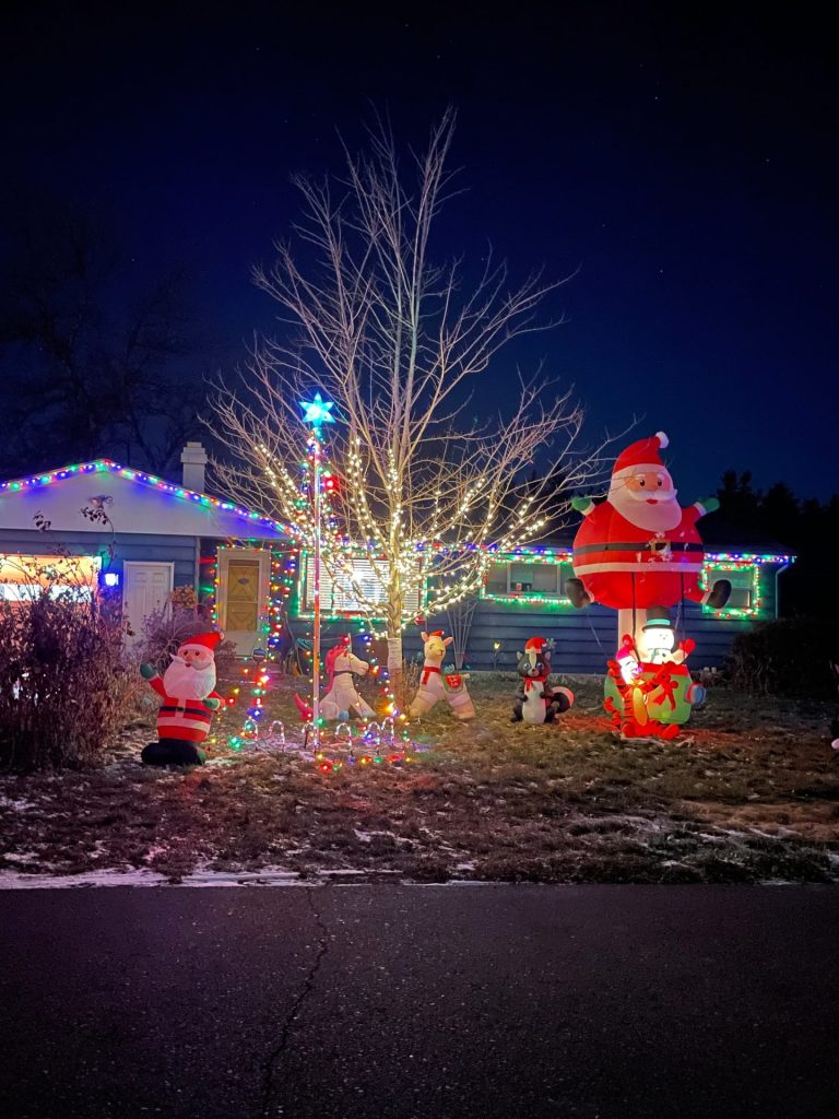a home at 15 S Western Avenue in Bozeman with a festive outdoor display for the holidays