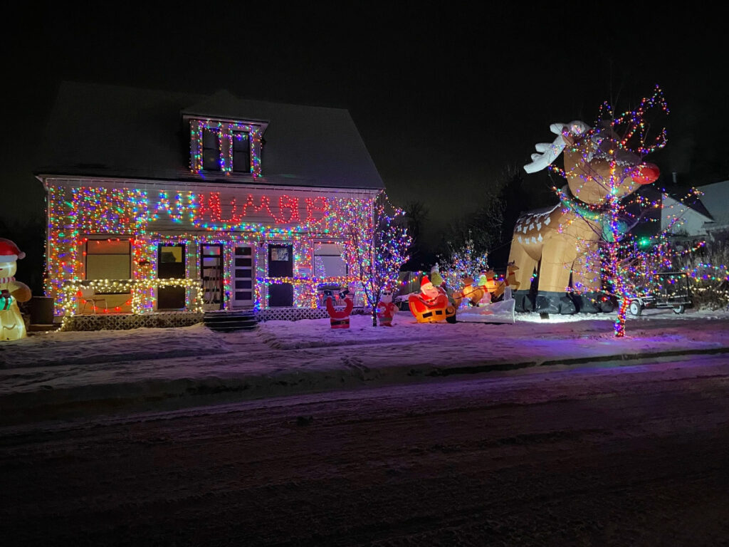 a home at 902 W Babcock Street in Bozeman with a festive outdoor display for the holidays