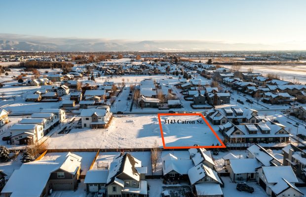3143 Catron Street, aerial photo with approximate lot lines drawn and labeled