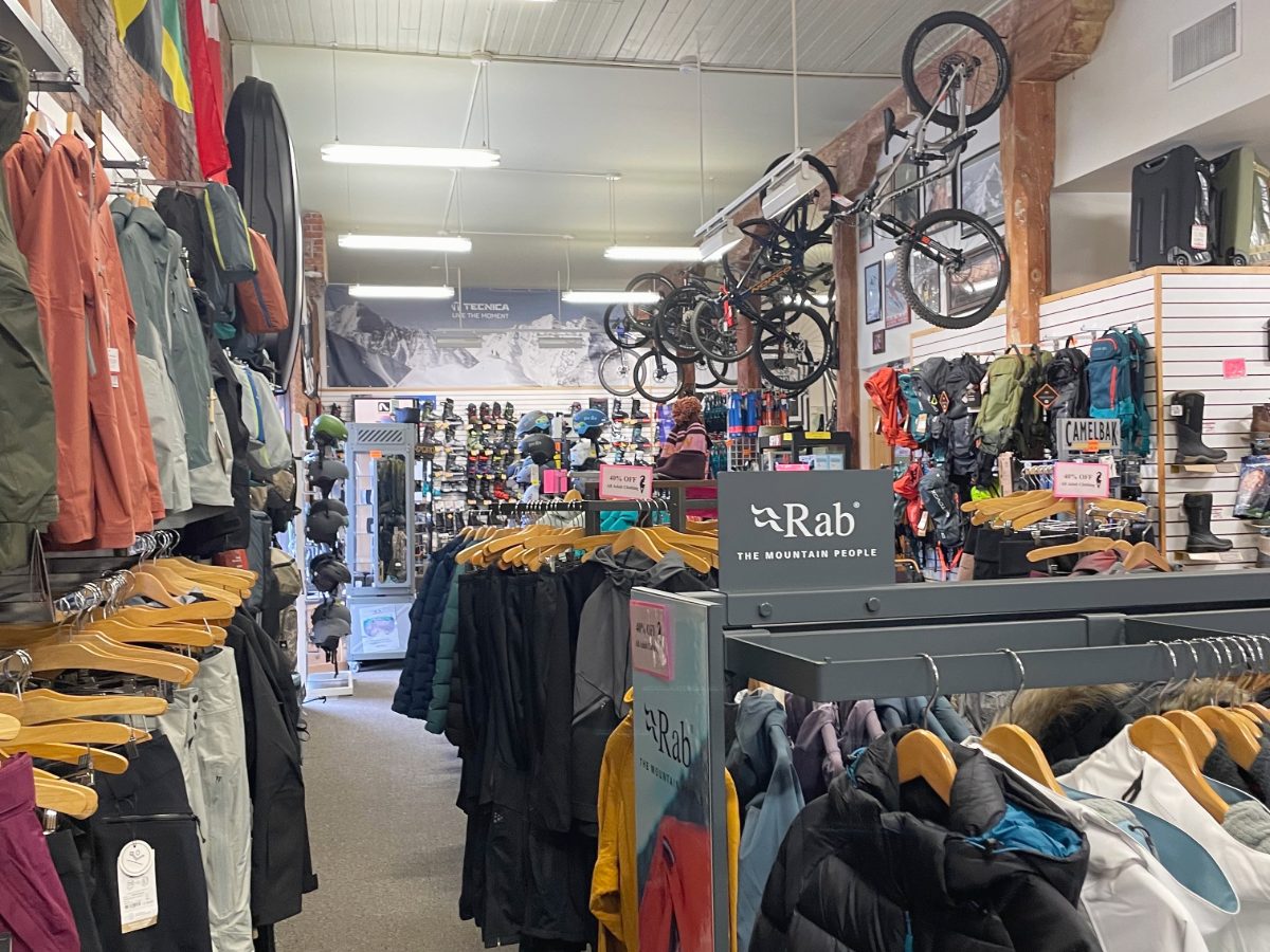 Inside the chalet sports retail store in Bozeman