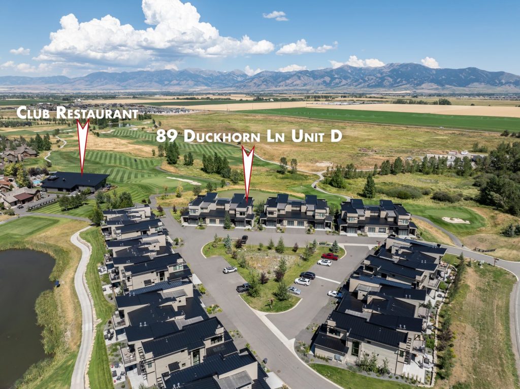 89 Duckhorn Lane, Unit D, drone photo of property and surrounding area with diagram