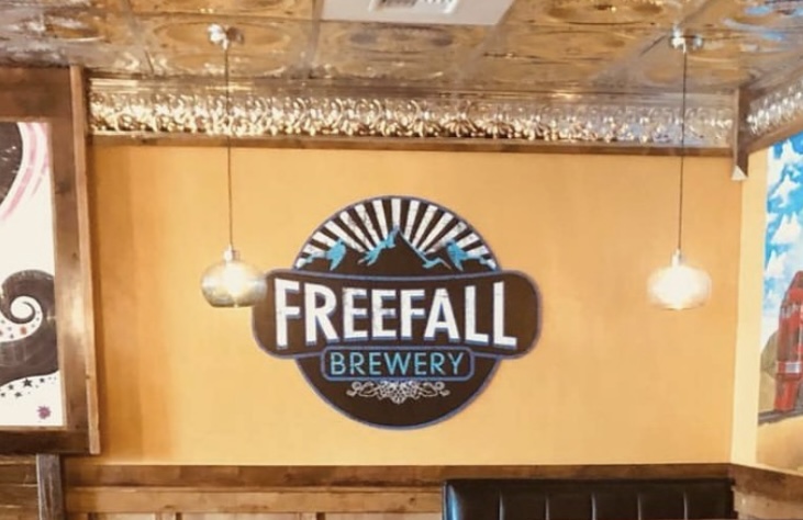 Signage inside of freefall brewery